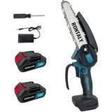 Elektro-kettensägen, 6-zoll-mini-kaltkettensäge + 2 X 3,0-a-akku + Ladegerät ,kompatibel Mit Makita-akku