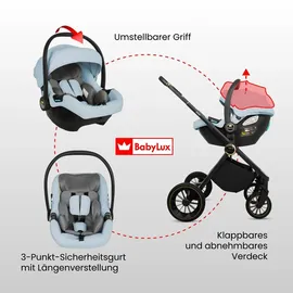 Babylux Kinderwagen 3in1 Set Blau