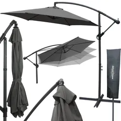 deluxe4home® Sonnenschirm Ampelschirm mit Ständer Durchmesser 270cm   Anthrazit