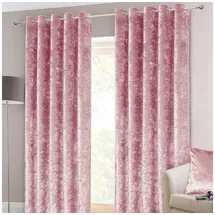 Homescapes Luxus Ösenvorgang-paar aus Pannesamt In Rosa, 117 x 137 cm