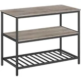 VASAGLE Küchenregal 3-stufig 60 x 120 x 90 cm Schwarz