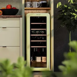 Cecotec Weinkühlschrank 24 Hit Beige. Beige mit LED-Steuerung, Temp. 5-20oC, NoFrost, Holzregale, Innenbeleuchtung, Belüftung