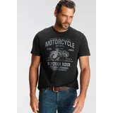 Arizona T-Shirt Kurzarm, lässige Passform, bedruckt, Rundhals, casual schwarz XL (56/58)