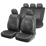 Walser Sitzbezug Rover mit Reißverschluss, Zipp-IT Premium Schonbezüge Auto, Komplettset, 2 Vordersitzbezüge, 1 Rücksitzbezug schwarz