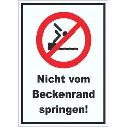Nicht vom Beckenrand springen Aufkleber A5 (148x210mm)