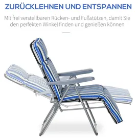 Outsunny Liegestuhl Set Blau