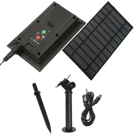MARELIDA LED Lichterkette Solar Büschel 10,5 m warmweiß schwarz