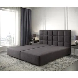 DELIFE Boxspringgestell Dream-Fine 180x200 cm Mikrofaser Schwarz, Bettgestelle