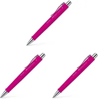Faber-Castell 241128 - Kugelschreiber Poly Ball XB, pink, 1 Stück, mit auswechselbarer Mine, dokumentenecht (Packung mit 3)