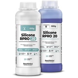 Reschimica Flüssiges Silikon Kautschuk, Abformsilikon weich 1:1 R PRO 20, dubliersilikon, abdruckmasse, Mischungsverhältnis Silikon für Silikonformen, Harzformen, Kerzenformen (1 kg)