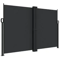 vidaXL Seitenmarkise Ausziehbar 160 x 600 cm Schwarz Polyester