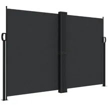 vidaXL Seitenmarkise Ausziehbar 160 x 600 cm Schwarz Polyester