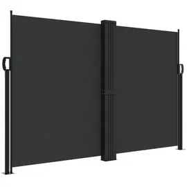 vidaXL Seitenmarkise Ausziehbar 160 x 600 cm Schwarz Polyester
