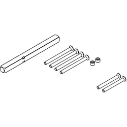 Griffwerk Set für Griffe -Schraubtechnik (Zink) Vollstift 8x8mm mit Schrauben Stift 8x105, M4x55, TS 45-50