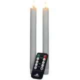 Coen Bakker LED-Kerze Wax Candles (Set, 3-tlg), Stabkerzen weiß 2 Stück Fernbedienung 23cm weiß