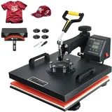 Vevor Transferpresse 38 x 38 cm, Wärmepresse 220 V, Transferpresse 1200 W, Textilpresse 14 x 7,6 cm, Hemdenpresse Max. 250 °C, Sublimationspresse, Hobby T-Shirt Presse