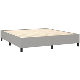 vidaXL Boxspringbett mit Matratze & LED Hellgrau 180x200 cm Stoff