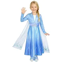 Disguise Kostüm Elsa Eiskönigin 2 Deluxe Mädchenkostüm Schneekönigin blau weiß 98/104 (3-4 Jahre)