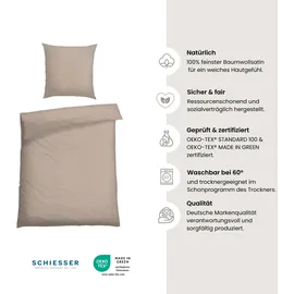 SCHIESSER Ella Uni Cappuccino 135 x 200 cm + 80 x 80 cm