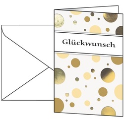 Sigel 10er-Pack Geburtstagskarten mit Umschlag »Golden Bubble«, 17x11.5 cm