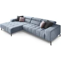 Die PlanBar Ecksofa »MP-IN18022 L-Form«, mit Kopfteilverstellung & Zierkissen, optional Sitztiefenverstellung blau