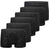 CAMANO Boxershorts schwarz S 6er Pack