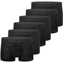 CAMANO Boxershorts schwarz S 6er Pack