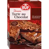 RUF Tarte au Chocolat, Backmischung für eine französische Schokoladen-Tarte aus der Springform, Schoko-Kuchen mit gerösteten Kakao-Bohnen