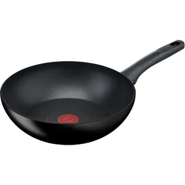 Tefal Hard Titanium On Wokpfanne 28 cm | Aluminium | unbedenkliche Antihaftversiegelung Thermo-Signal Temperaturanzeiger | für alle Herdarten geeignet | induktionsgeeignet | Schwarz