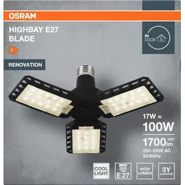 osram homelighting OSRAM LED Leuchtmittel Highbay Blade E27 17W 840 E27 schwarz