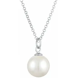 Nenalina Perlenkette Perlen Anhänger Rund Klassik 925 Silber silberfarben