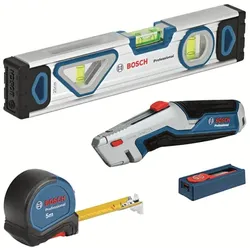 Bosch Professional Handwerkzeug-Set 13tlg. Universalmesser Maßband Wasserwaage