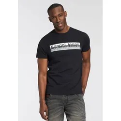 T-Shirt, mit modischem Frontprint, Gr. S, schwarz, , 19101629-S