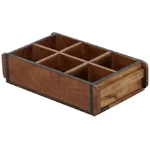 Marrakesch Orient & Mediterran Interior Vintage Aufbewahrungsbox Unikat handgefertigt aus Holz in Braun 42 cm