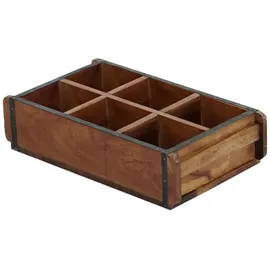 Marrakesch Orient & Mediterran Interior Vintage Aufbewahrungsbox Unikat handgefertigt aus Holz in Braun 42 cm