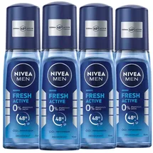 NIVEA Fresh Active Deodorant Zerstäuber 4 x 75 ml