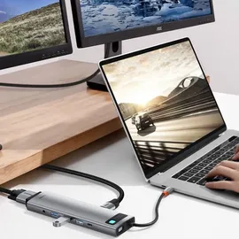 Baseus Metal Gleam USB-C 11 Ports), Dockingstation + USB Hub Grau