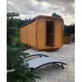 Fass Sauna GartenSauna Outdoor Sauna CUBIK LUX 2 x 3 m E-Ofen Harvia Cilindro 9