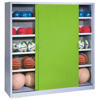 C+P Ballschrank mit Vollblech-Schiebetüren (Typ 4), HxBxT 195x160x50 cm,