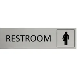 CombiCraft Aluminium Türschild Restroom Genderneutral 165x45mm mit 3M-Tape