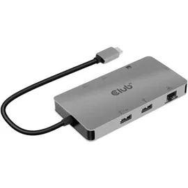 Club 3D Club3D Usb-8-In1-Hub Usb-C > 2Xhdmi/2Xusb/Usb-C/Rj45/Sd/Msd - Silber