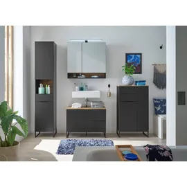BASIC by Balculina Waschbeckenunterschrank Denver 80 x 60 cm Schwarz Matt
