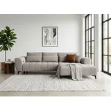 werk2 Ecksofa WERK2 "Garay, XXL-Liegefläche: elektrisch ausziehbar auf ca. 228×126 cm", beige, B:287cm H:64cm T:220cm, 92% Polyester, 8% Nylon, Sofas, Ecksofa, Luxus in Übergröße: XXL-Liegefläche, Komfort-Ottomane & stilvolle Füße