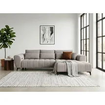 werk2 Ecksofa WERK2 "Garay, XXL-Liegefläche: elektrisch ausziehbar auf ca. 228×126 cm", beige, B:287cm H:64cm T:220cm, 92% Polyester, 8% Nylon, Sofas, Ecksofa, Luxus in Übergröße: XXL-Liegefläche, Komfort-Ottomane & stilvolle Füße