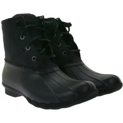 SPERRY Saltwater Damen Boots wasserdichte Stiefelette mit Echtleder und Wave-Siping-Technologie STS88108 Schwarz - 37