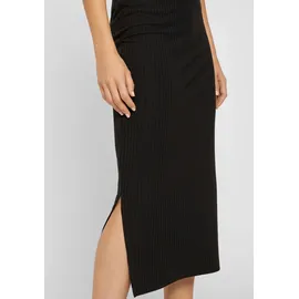 Pieces Midirock "PCKYLIE MW MIDI SKIRT NOOS", Damen, Gr. XL (42), schwarz, Web, Obermaterial: 65% Polyester, 30% Viskose, 5% Elasthan, wadenlang, Röcke