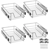 JNGLGO 4x Teleskopschublade Küchenschublade für 40 cm Schrank Küchenschrank Korbauszug Vollauszug 20kg Belastbar Schrankauszug