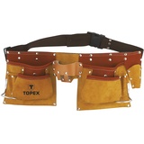 Topex TOPEX-Montagegürtel, 11 Taschen, Werkzeuggürtel aus Leder, verstellbarer Umfang 94-120 cm, Hammerhalter
