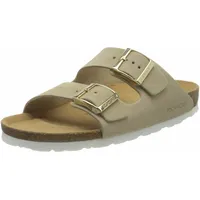 ROHDE Damen, Frauen, Klassische Sandalen, Sandalen,Pantoletten,Sommerschuhe,Hausschuhe,Kork-fußbett,Elfenbein,37 EU