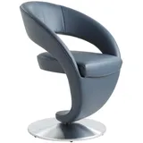 Moderano Stuhl, Edelstahl, Dunkelblau, Metall, Leder, Echtleder, Nappaleder, Longlife-Leder, Dickleder, Drehteller, 62x86x61 cm, Goldenes M, Lederauswahl, Stoffauswahl, Esszimmer, Stühle, Esszimmerstühle, Lederstühle